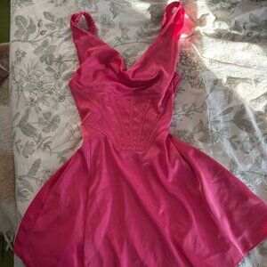 Urban Outfitters Pink Satin Mini Dress Small